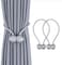 1 Pair Magnetic Curtain Tiebacks Decorative Rope Holdback Holder for Home Kitchen Office Window Sheer Blackout Drapes Gray