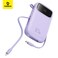 Baseus 10000 mAh Portable Charger Power Bank, Fast Charging Portable Phone Charger With Built-In Lightning And Usb-C Output Cable, Led Display Battery Pack For Iphone Samsung Android Pixel Ipad Purple