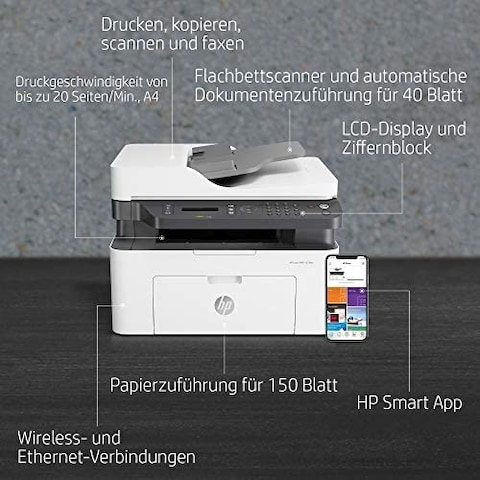 HP Laser MFP 137fnw Printer