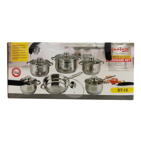 Signature 12 Pieces Stainless Steel Cookware Set ST12.