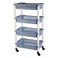 ماكس بلاست عربة الرف 4 طبقات  أزرق و أبيض
