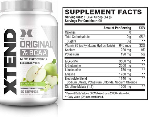Scivation Xtend Original Bcaa, Smash Apple, 90 Servings, 1260 Gm