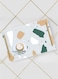 Lowha Decorative Acrylic Serving Tray With Gold Metal Handles And Terrazzo Pattern Design 20x30 cm