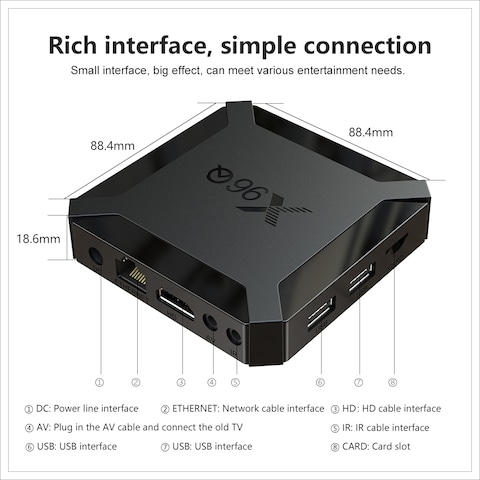 Docooler - X96Q TV Box Android 10.0 Allwinner H313 Quad Core ARM Cortex A53 TV Set Top Box Support 4K 3D Media Player