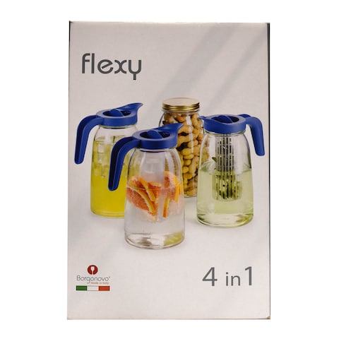 Borgonovo Serving Jug with Freezer Stick, Lid and Filter - 2 Liters - Clear