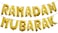 Party Time Gold 16" Ramadan Mubarak Foil Balloon Banner Party Decoration Supplies Ramadan Decoration Gold Balloons for Muslim Ramadan
