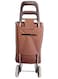 Folding Essential Shopping Trolley- WHEELS # BROWN POLKA DOTS   Fabric Luggage Bag with Wheels   Shopping Cart   Shopping Trolley with Wheels   Portable Trolley   Foldable Shopping Bag