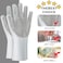 ZALCOON Silicone Dishwashing Gloves Reusable Rubber Cleaning Gloves, Dishwashing Gloves Silicone Glove Brush, Washing Gloves for Kitchen, Housework, Car, Bathroom, Clothes, Pet (Gray)