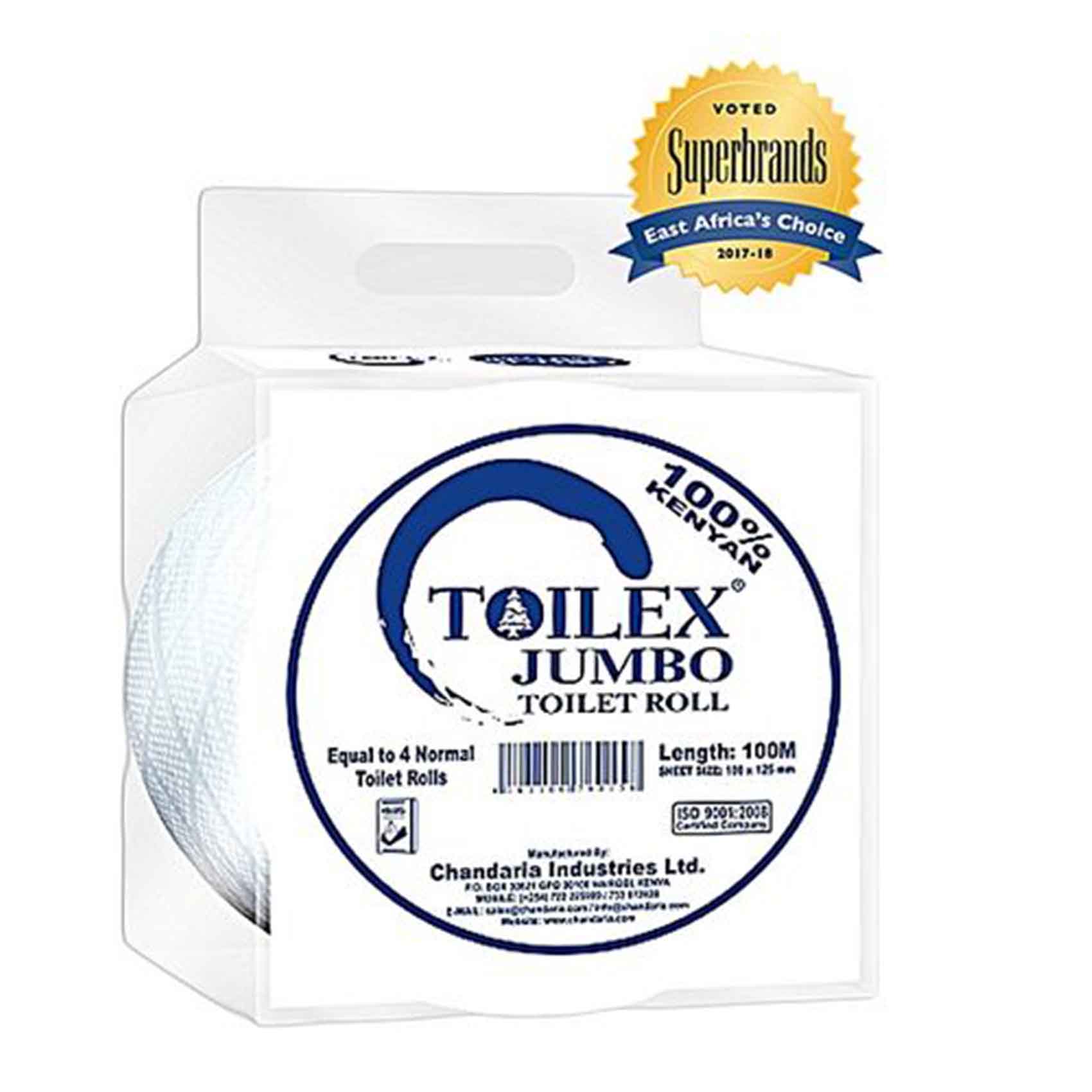 Toilex White Jumbo Toilet Roll 100 mt