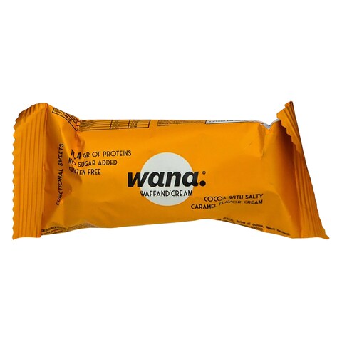 Wana Waffand&#39;Cream Cocoa With Salty Caramel Bar 43g