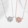 Crafted from 925 Sterling Silver Rose Gold-Plated Nested Heart Necklace with Pave Cubic Zirconia Accents, 22mm