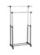 Extendable Double Garment Rack Black/Silver