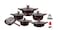 Dessini 19-Piece Non Stick Granite Cookware Set 20/24/28/32cm Casserole, 28cm Shallow Casserole, 32cm Double Fry Pan - PFOA Free