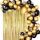 JOYYPOP Black Gold Balloons with Gold Tinsel Curtain Black Gold Balloon Garland for Wedding Birthday Party Supplies Decorations