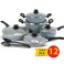 Falpro Granite Coating Cooking Set 12 Pieces Grey