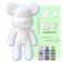 DIY CREATE YOUR OWN UNIQUE ACRYLIC FLUID POURING PAINT BEAR (9 inch - 23 cm) COMPLETE SET, colors: White, Light-Blue, Mint-Green. Arts and Crafts, Customize Handmade Creative Birthday Gift