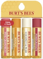 اشتري Burts Bees 100% Natural Moisturizing Lip Balm, Superfruit - Pink Grapefruit, Mango, Coconut  Pear, Pomegranate - 4 Tubes في الامارات