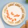 Porcelain Plates with Ramadan Design, Ceramic Round Serving Plate for Salad, Cakes,Sweets,(Set of 6)(S)-gold and White  color (L-15*W-15CM)