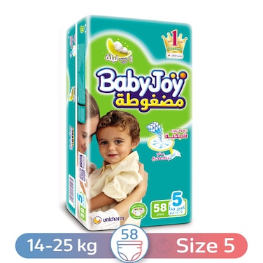 Baby Joy Baby Diapers - Junior Size 5 - 58 Diaper
