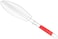Generic Stainless Steel-Portable, Lightweight Bbq Fish Grill/Basket With Red Wooden, Heat Resistant Handle-Flexible And Lockable, Silver