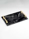 Lowha Decorative Acrylic Serving Tray With Gold Metal Handles And Dark Painted Design 20x30 cm
