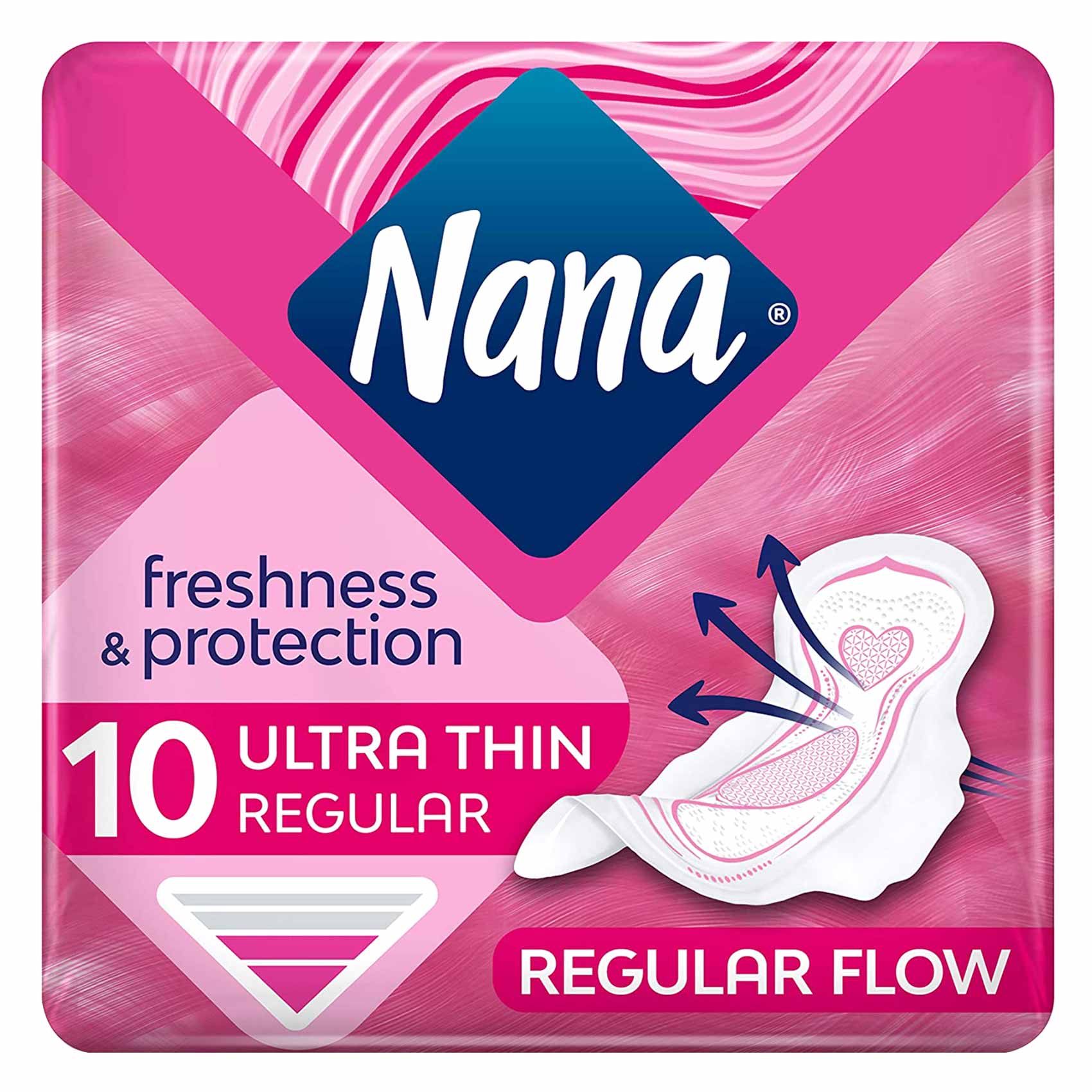 Nana Fresh Protect Normal Ultra Thin Sanitary Pads With Wings 10 Counts