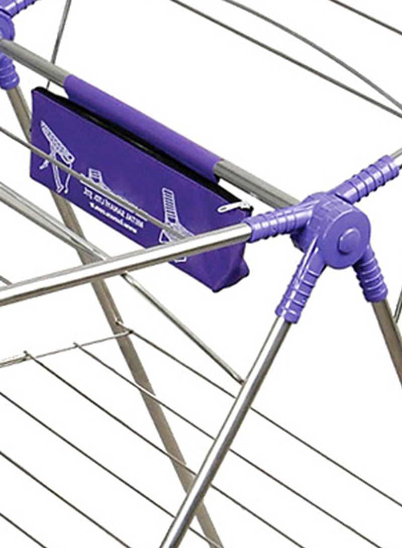 Royalford Foldable Cloth Dryer Stand Purple/Silver 55x180centimeter