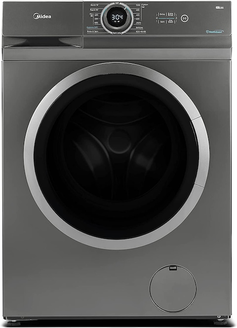 Midea 7KG Front Load Washing Machine with Lunar Dial, 1400 RPM, 15 Programs, Fully Automatic Washer With BLDC Inverter Motor, Integrated Digital Control-LED Display, Multiple Temperature MF100W70BTGCC