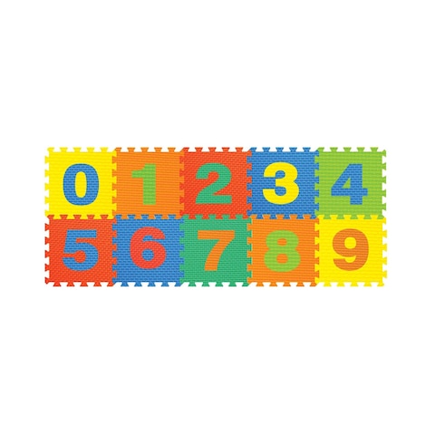 Buy Power Joy Numbers Puzzle Mat Multicolour 32cm Pack of 10 in UAE