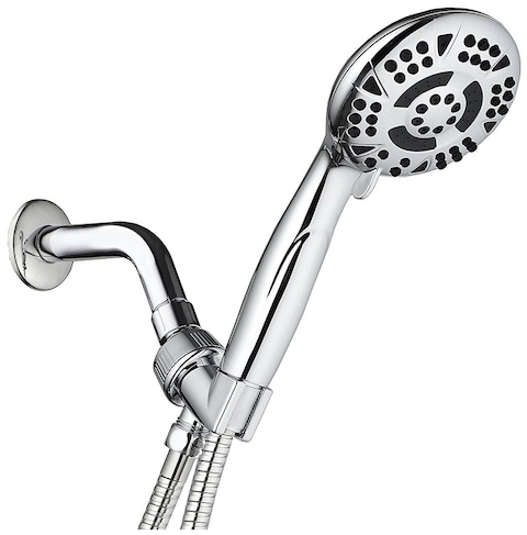 AquaDance High Pressure 6-Setting 4.15&quot; Chrome Face Hand Held Shower Head with Hose for Ultimate Shower Experience! Officially Independently Tested to Meet Strict US Quality &amp; Performance Standards