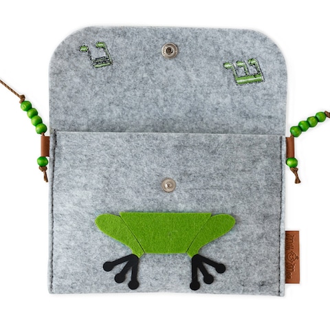 Milk&amp;Moo Cacha Frog Felt Fabric Shoulder Bag For Kids