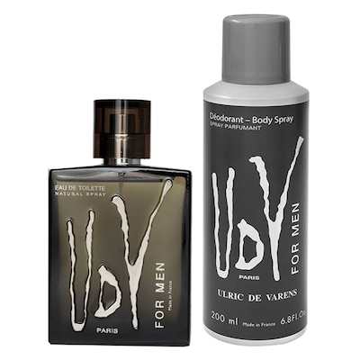 Ulric De Varens Eau De Toilette Clear 100ml With Black Deodorant Clear 150ml