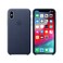Apple Leather Case Cover For iPhone XS Midnight Blue