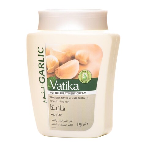 Buy Dabur Vatika Naturals Garlic Hammam Zait Hot Oil Treatment Green 1kg in Saudi Arabia