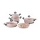Falez Forged Premium Cookware 9 Pieces Set Pinky