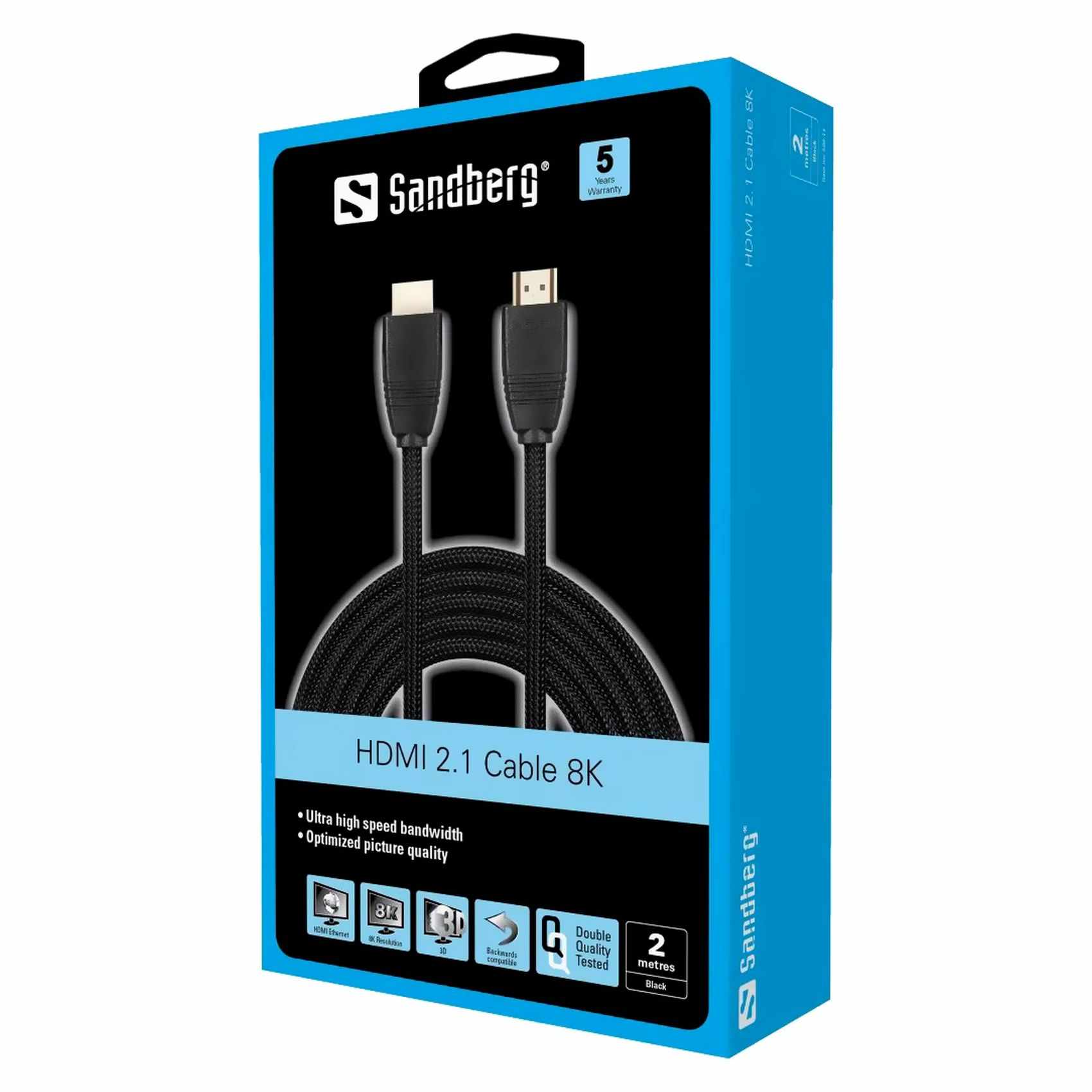 Sandberg 8K HDMI 2.1 Cable 2m Black