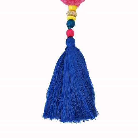 Pompom Fluffy Hanging Charm Pink 33cm