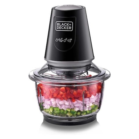 Black+Decker Vertical Chopper with Glass Bowl - 400 Watt - Black - GC430