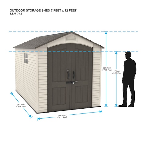 Shed Store And More - Outdoor Storage Shed - 7 Feet X 12 Feet - 10 Years Limited Warranty