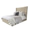 In House Burgas Velvet Bed Frame - Single - 200x100 cm - Ivory