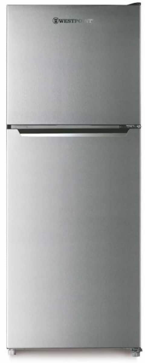 Westpoint 300 Liters Double Door No Frost, Top Mounted with Fresh Zone Compartment, Egg Rack, Twister for Ice Cube, Built in Condenser WNN3023ERI Dark Silver