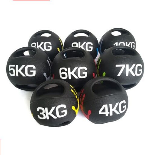 ULTIMAX Double Handle Medicine Balls, Slam Ball Fitness Agility And Balance Training Balls For Men And Women, Strength Training Medicine Ball with dual handle -3kg