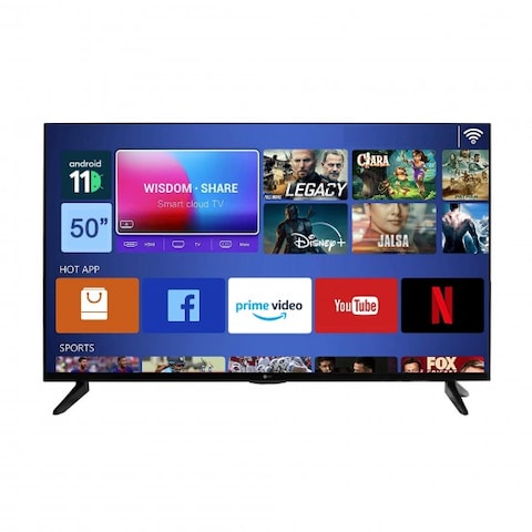 AFRA Japan Smart TV, 50’’, UHD, 4K, Frameless, LED, Android 11, HDMI, USB, VGA, PC & Game Console Connection, Internet, Streaming, Netflix, Hulu, YouTube, Prime Video, 2 years warranty.