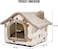 Cat house bed for small and medium-sized pets, Comfortable cat shelter with Removable cushion, Zipper, and Anti-slip bottom, Suitable for indoor cats 45 cm (Brown)