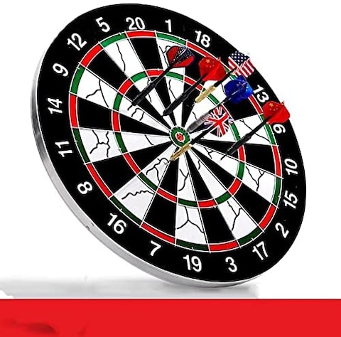 ULTIMAX Professional Dartboard Sets of 6pcs Dart Flights for Leisure Sports and Games 45 cm Darts Dartboard Game Set- Model No.18123