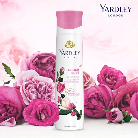 Yardley London English Rose Refreshing Body Spray Clear 150ml