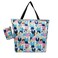 Sue's choice Reusable and Foldable Grocery Shopping Bags Waterproof Canvas, Large Durable Heavy Duty with Zipper for Travel Gym Backpack Weekender Overnight Bag