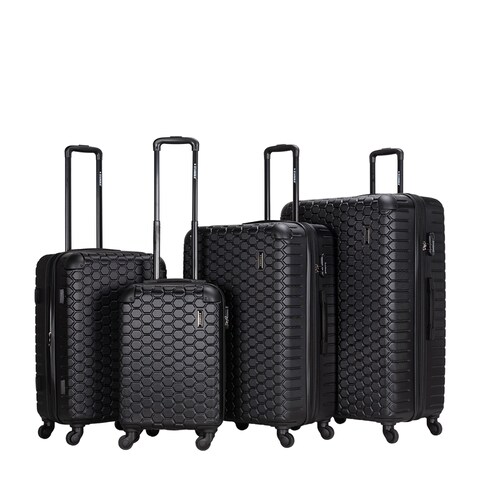 STARGOLD 4 Pack Of Hardside Spinner Number Locked Luggage Trolley