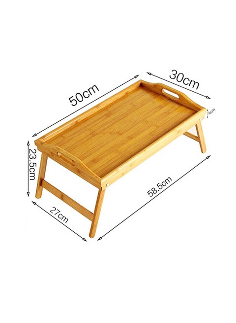 Folding Wooden Table Tray Brown 23.5x50x30cm