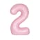 34" Matte lovely pink number 2 foil balloon
